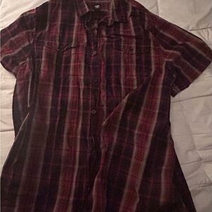 Men's Plaid Shirt - Red and Black XXXLT